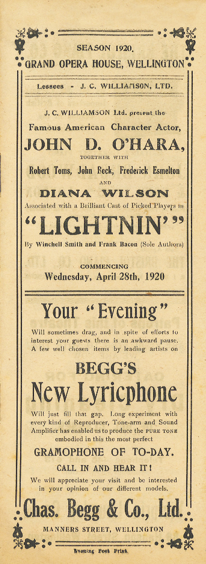 J.C. Williamson: "Lightnin"