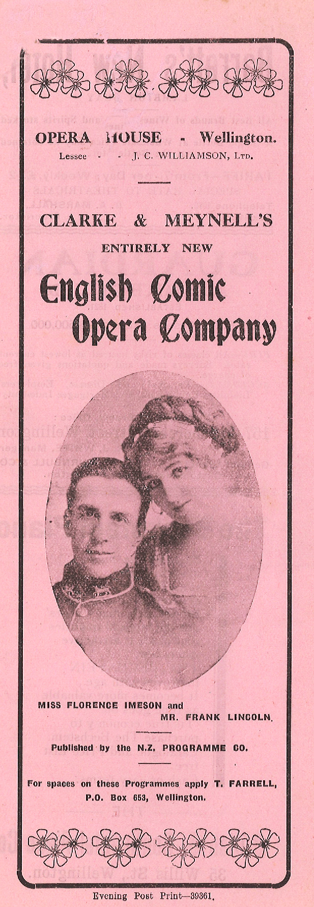 Clarke &amp; Meynell's entirely new English Comic Opera Company