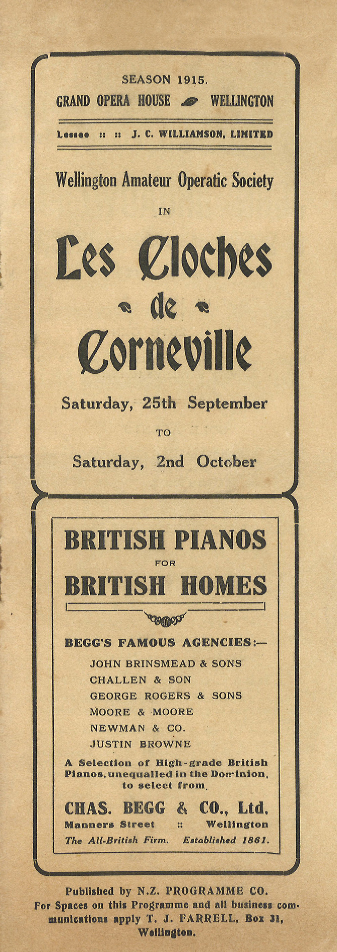 Wellington Amateur Operatic Society: "Les Cloches de Corneville"