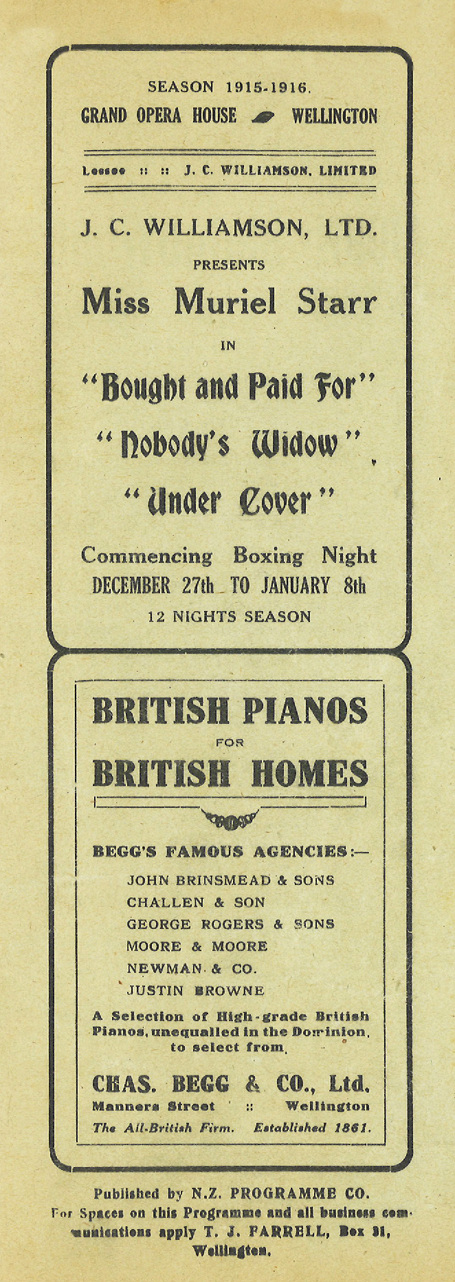 J.C. Williamson: "Bought and Paid For"