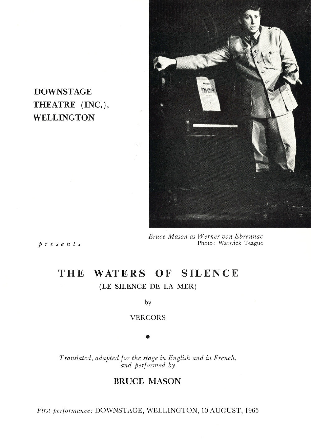 Downstage Theatre: "Waters of Silence"