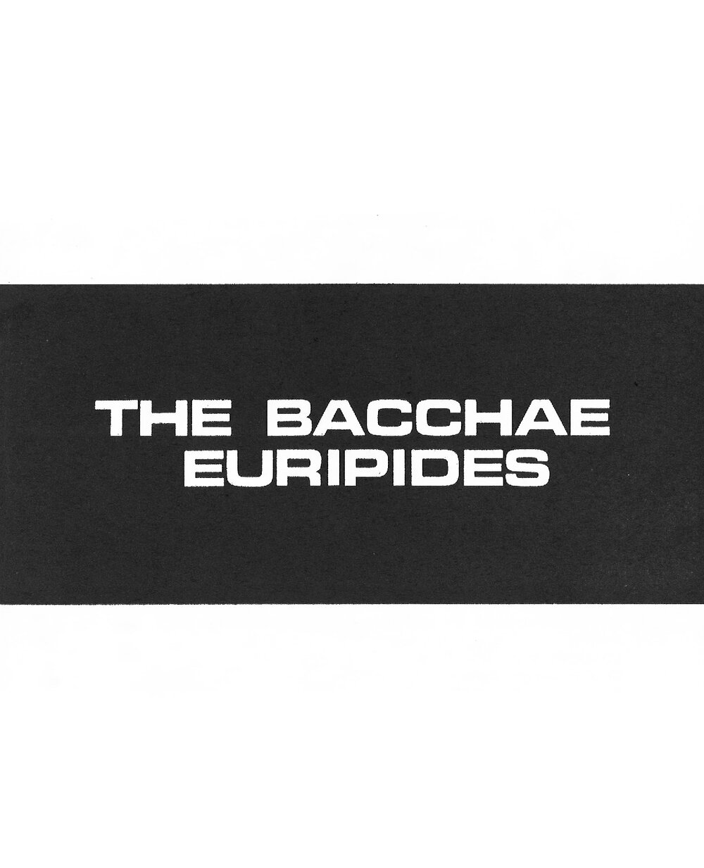 Downstage Theatre: "The Bacchae"