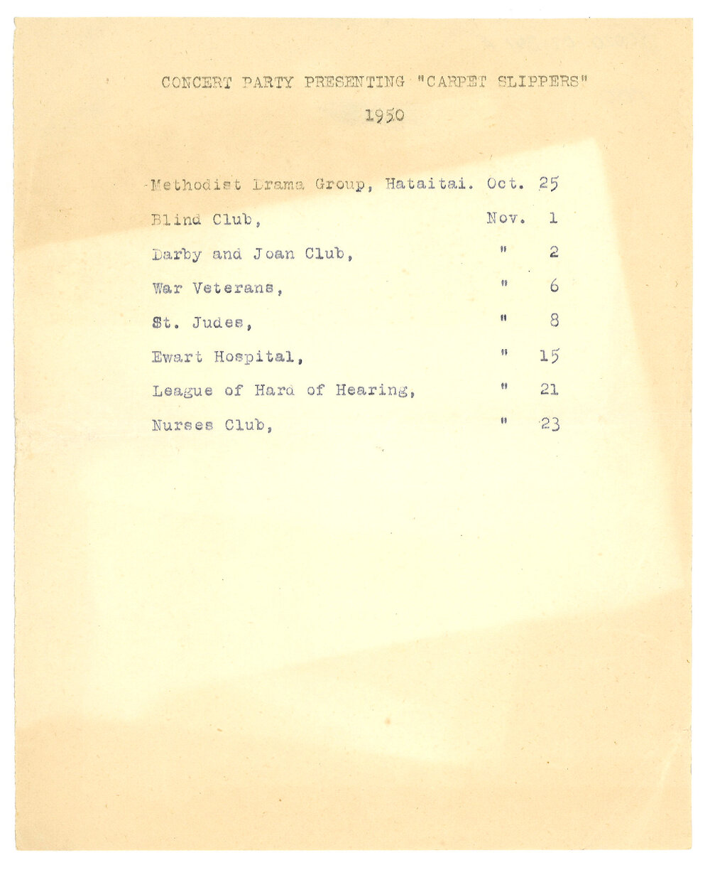 Peter Pan Players concert party itineraries 