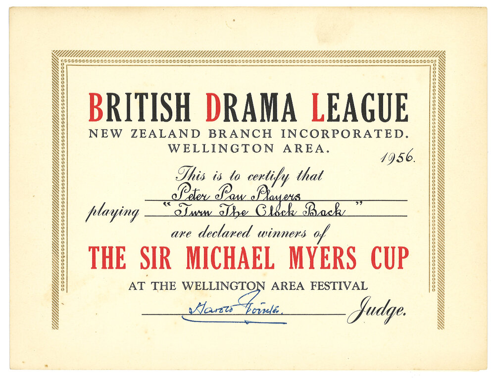 Awards won by the Peter Pan Players for "Turn The Clock Back"