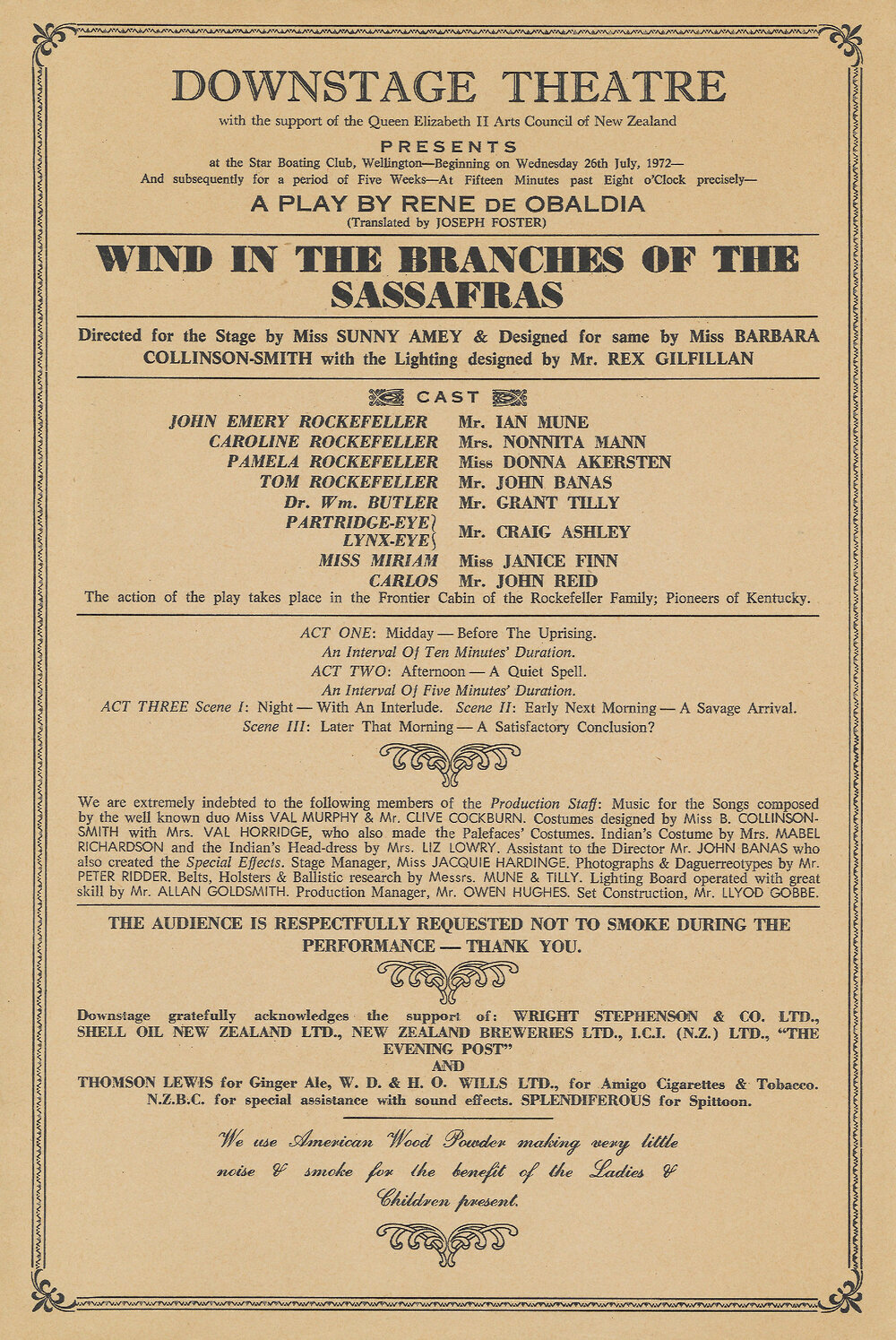 Downstage Theatre: "Wind in the Branches of Sassafras"