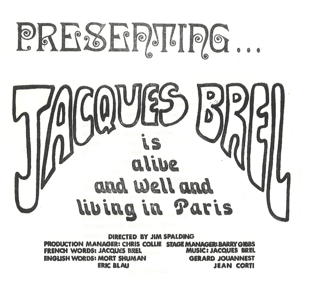 Downstage Theatre: "Jacques Brel Is Alive And Well And Living In Paris"