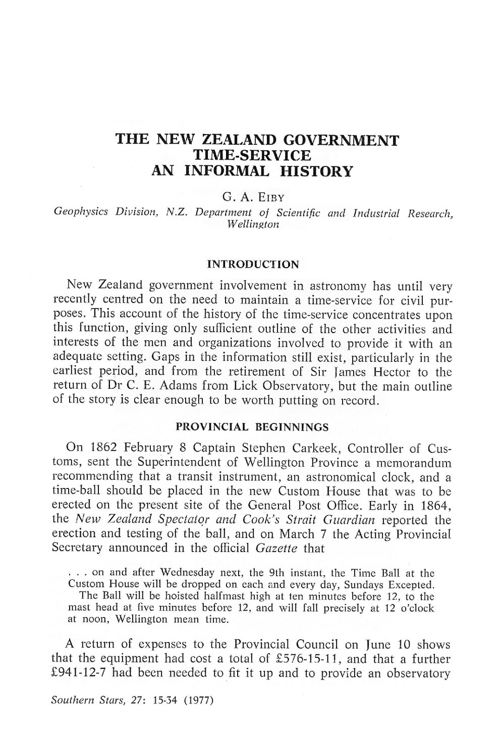The New Zealand Government Time-Service : an informal history