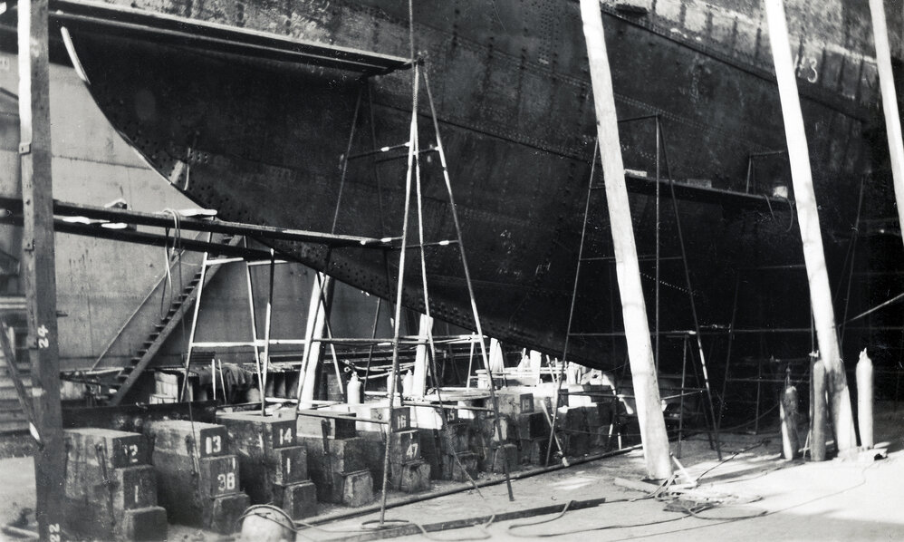 Wanganella in dry dock