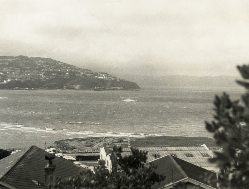Flying boat landing in Evans Bay (I)