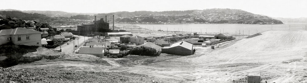 Evans Bay power station from airport runway