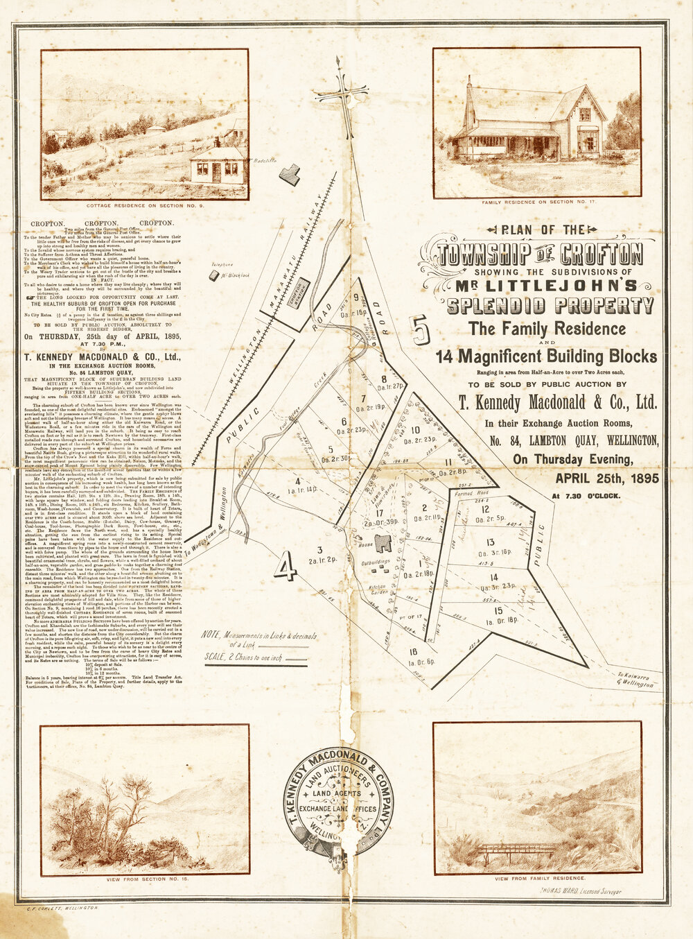 Plan of the Township of Crofton showing the subdivisions of Mr Littlejohn's splendid property