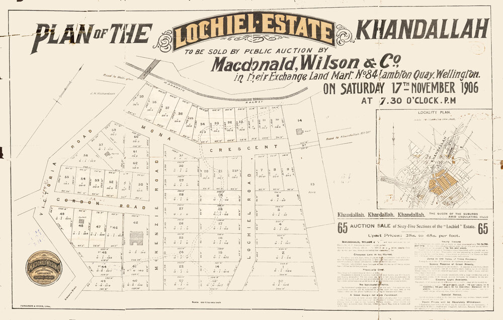 Plan of the Lochiel Estate (Khandallah)