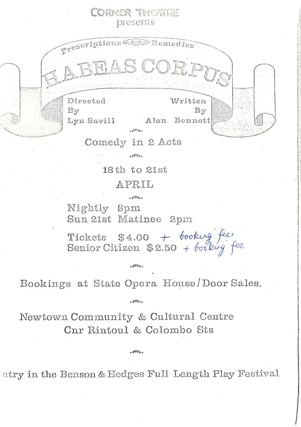 Corner Theatre Presents