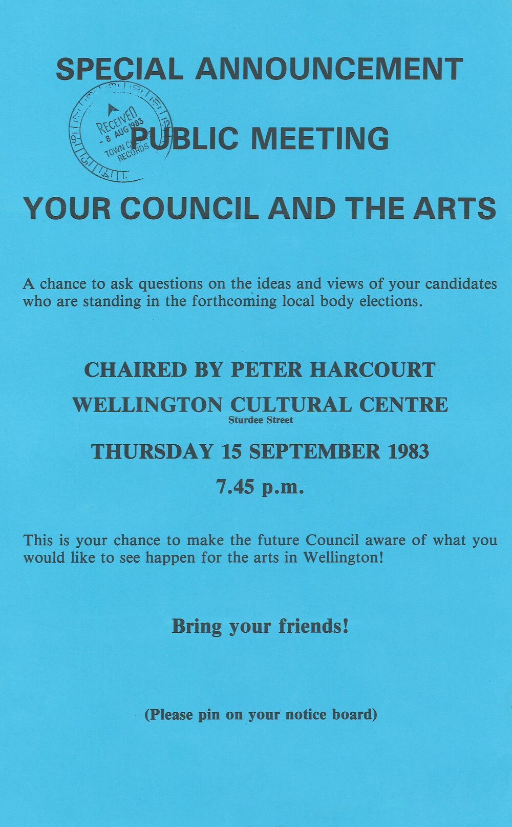 Special Announcement: Public Meeting