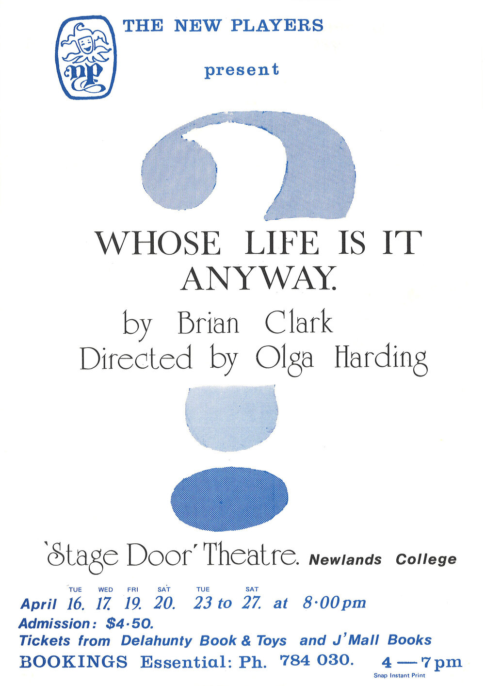 The New Players present "Whose Life Is It Anyway"