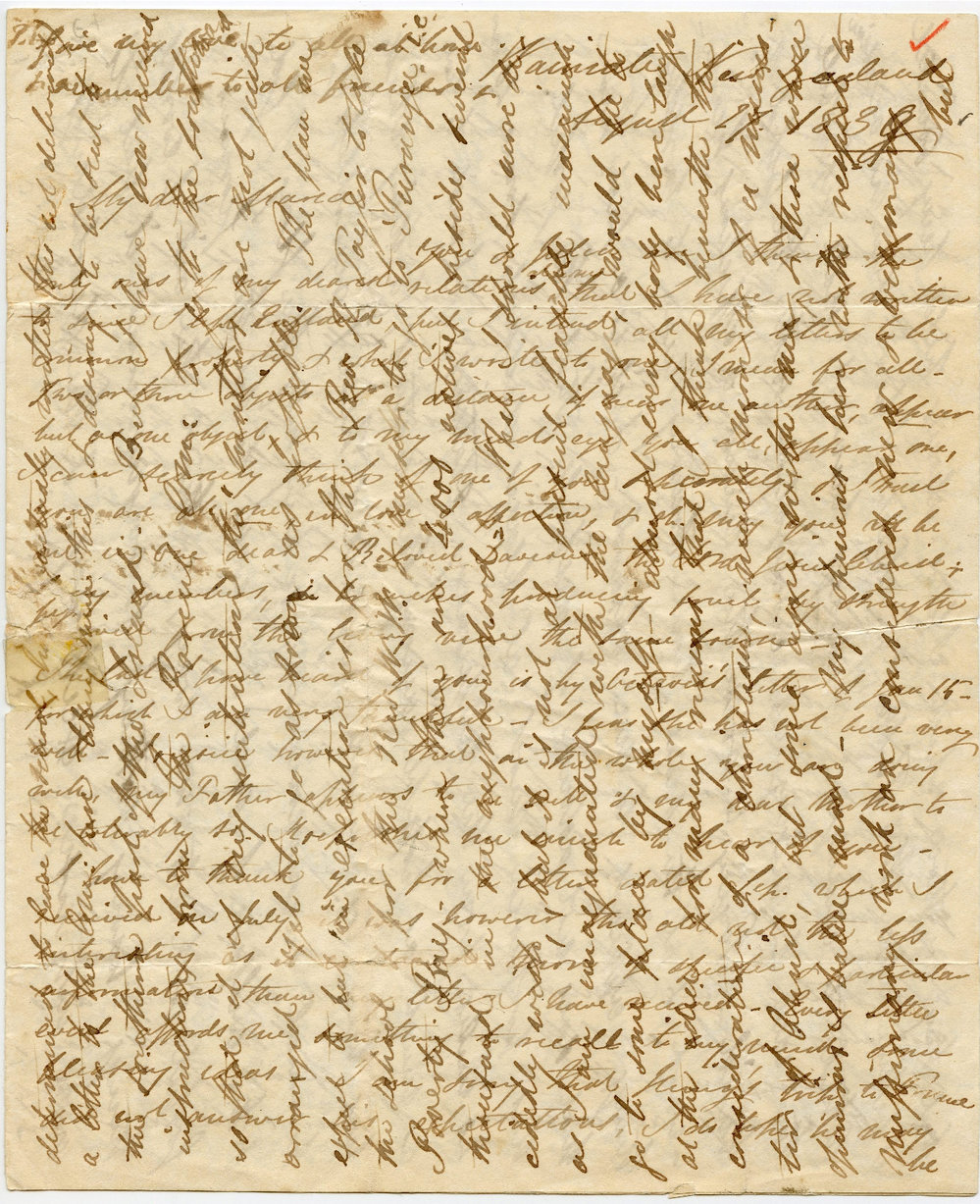 Letter from Octavius Hadfield to his sister Maria, August 1839