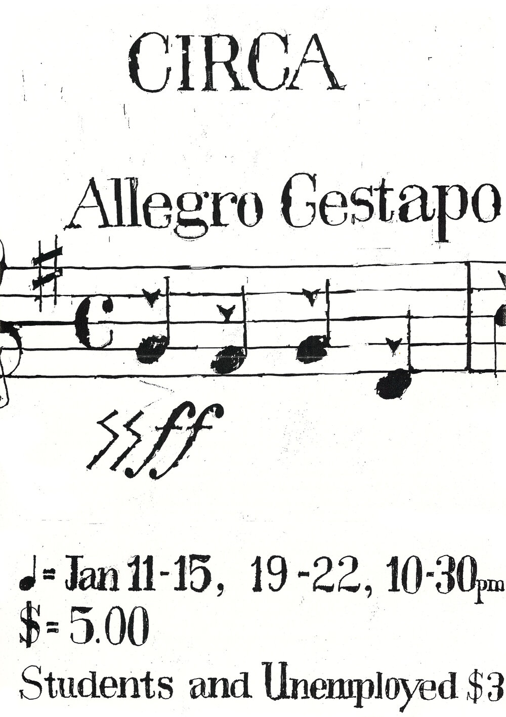 Circa Theatre: "Allegro Gestapo"