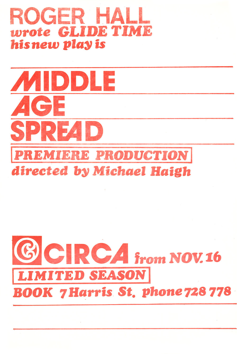 Circa Theatre: "Middle Age Spread"