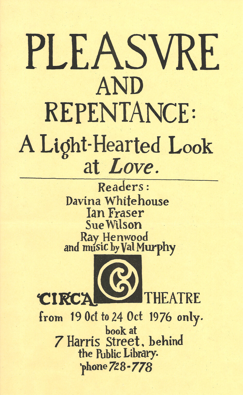 Circa Theatre: "Pleasure and Repentance"