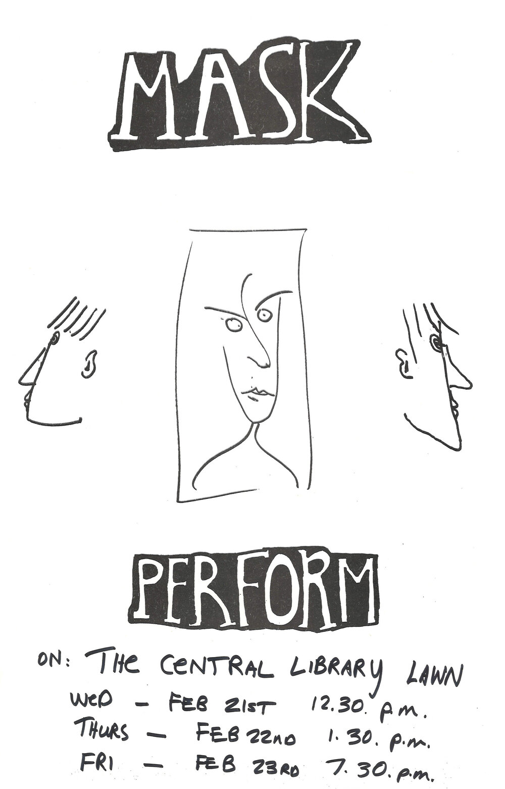 Mask Perform on the Central Library Lawn