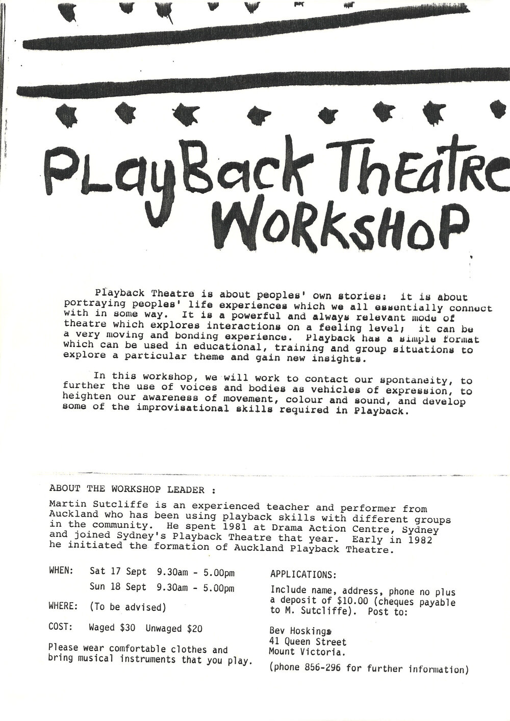 Playback Theatre Workshop
