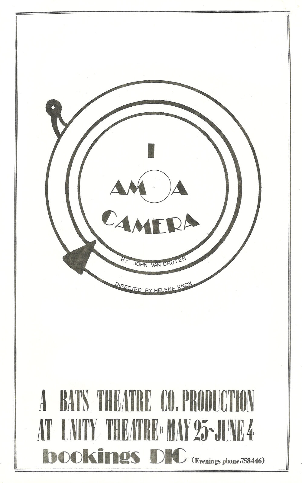 BATS Theatre: "I am a camera"