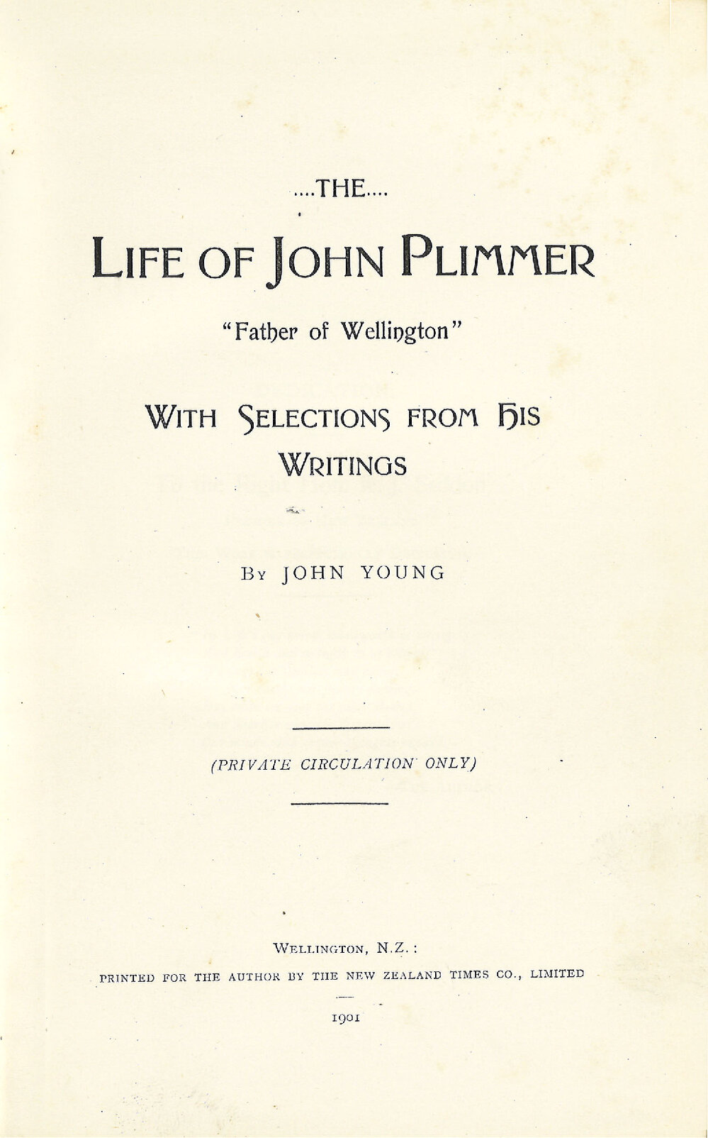 The Life of John Plimmer