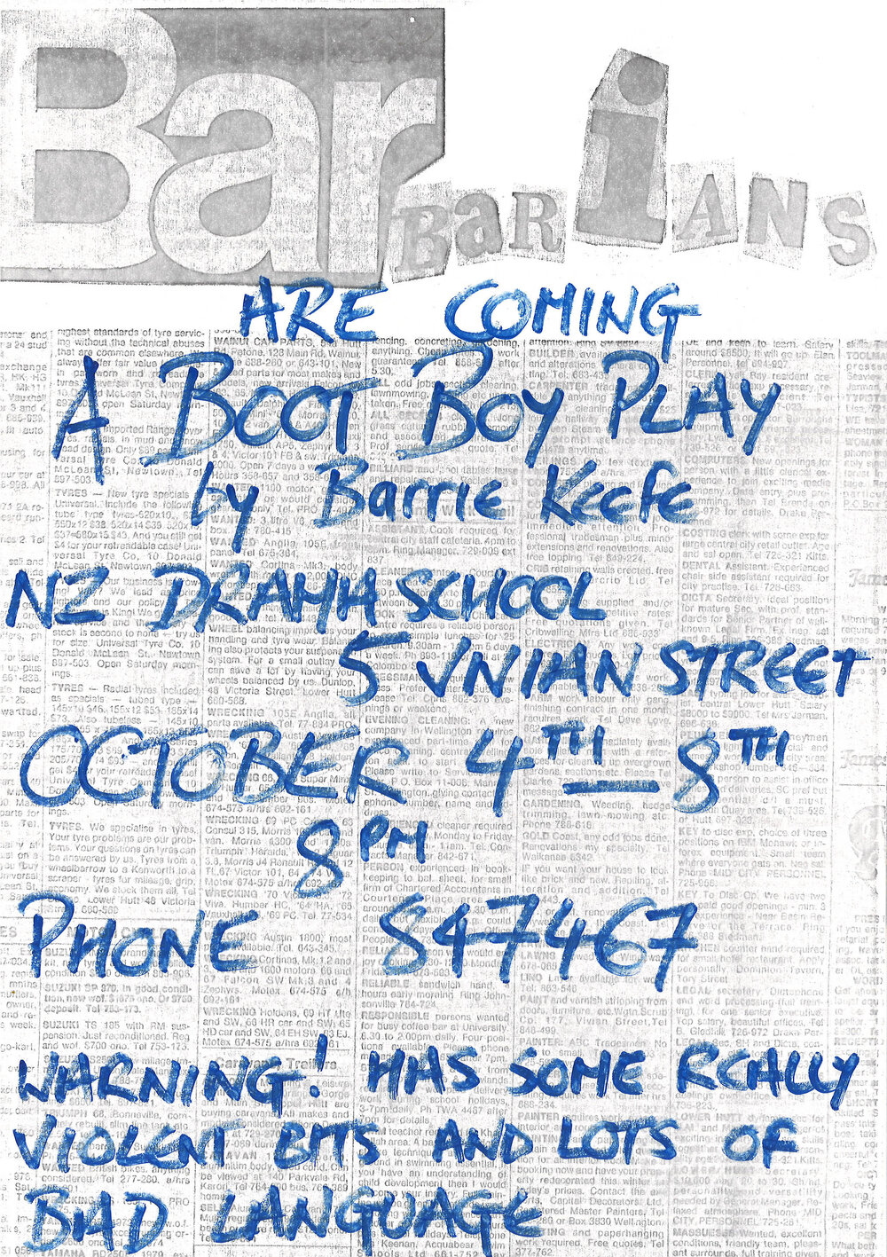 New Zealand Drama School: "Barbarians"