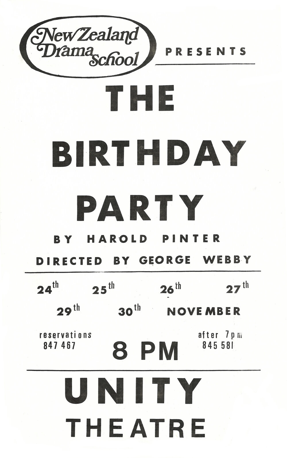 New Zealand Drama School: "The Birthday Party"