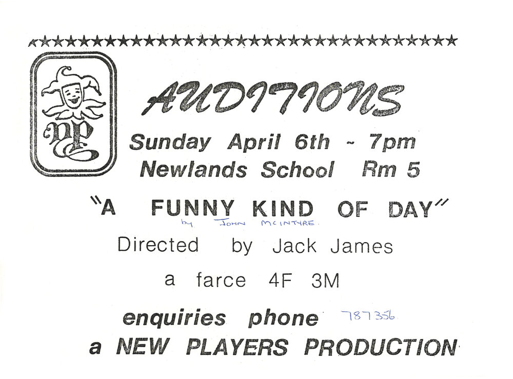 The New Players audition notice