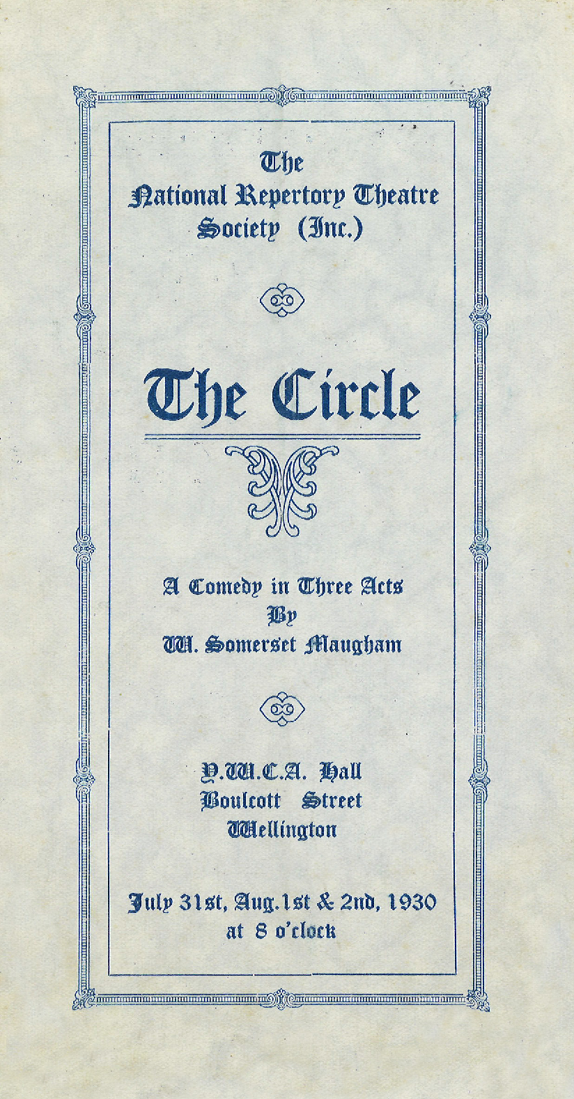 The National Repertory Theatre Society: "The Circle"