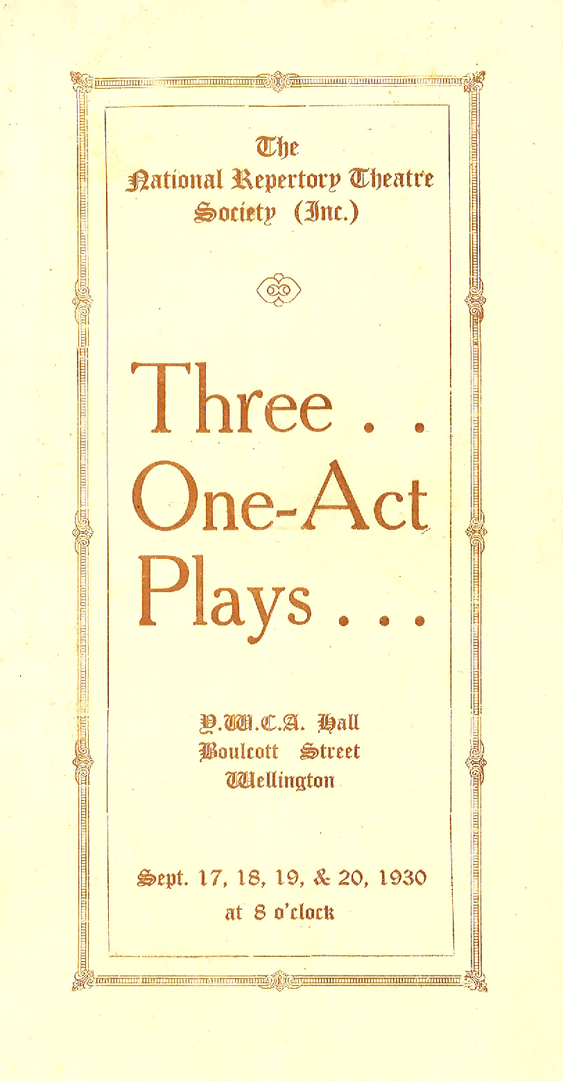 The National Repertory Theatre Society: Three One-Act Plays