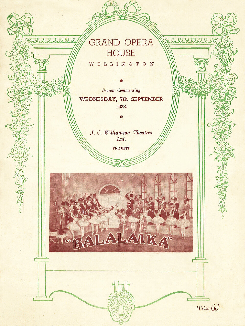 Grand Opera House Wellington: Season commencing Wednesday 7th September