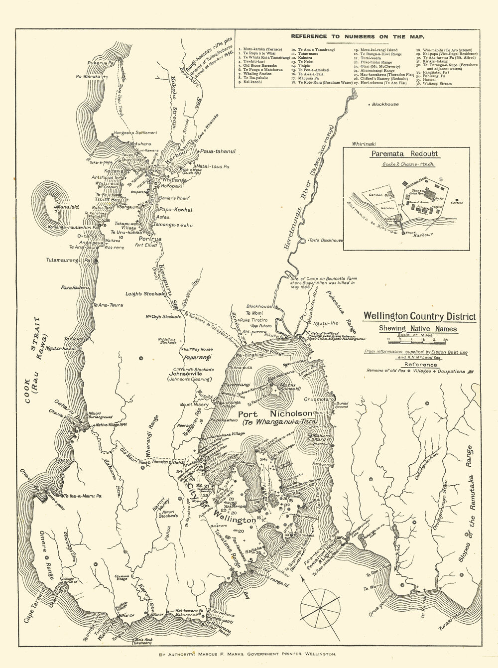 Wellington Country District Shewing Native Names