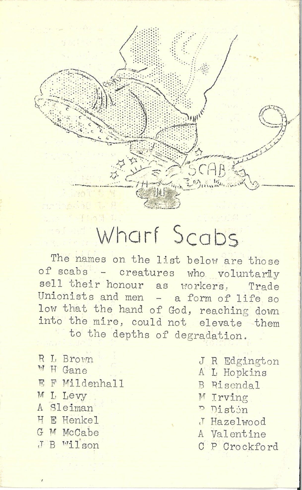 Wharf Scabs