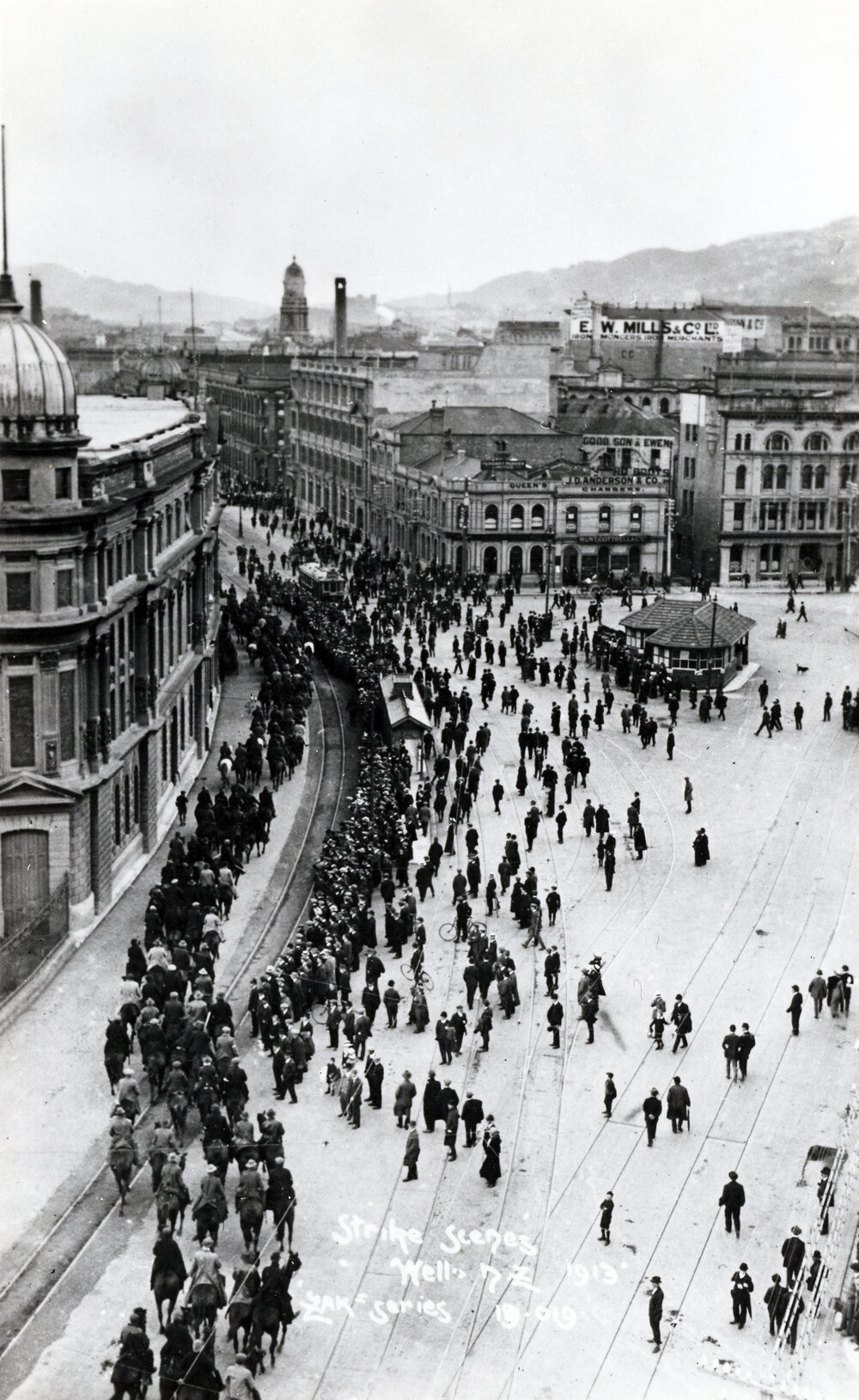 Mounted Special Constables enter Wellington