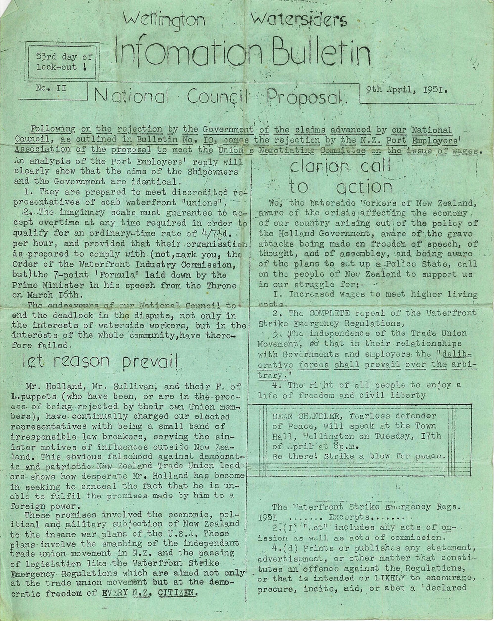 Wellington Watersiders' Official Information Bulletin, Number 11