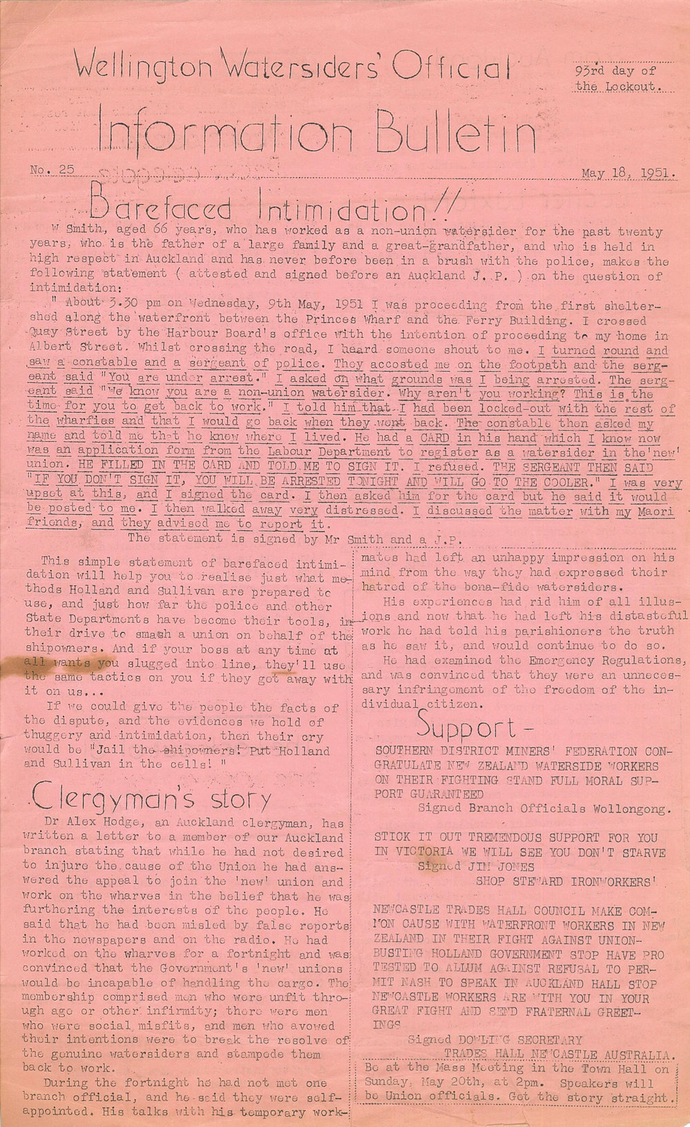 Wellington Watersiders' Official Information Bulletin, Number 25