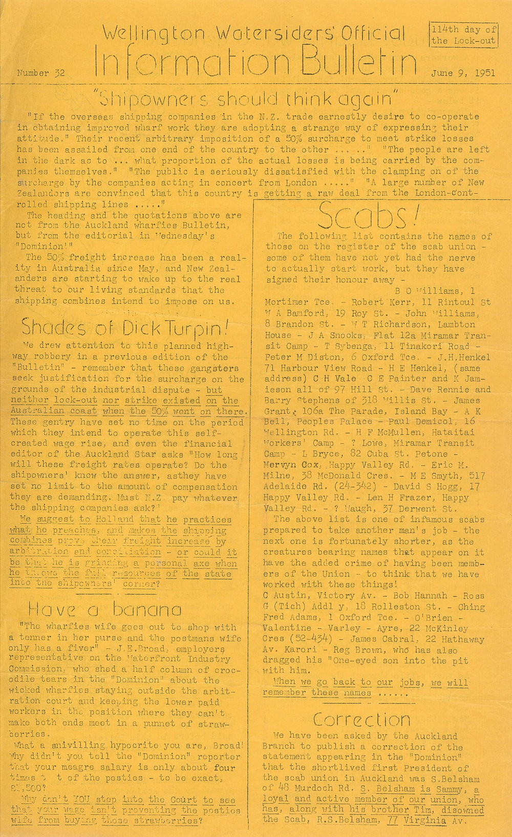 Wellington Watersiders' Official Information Bulletin, Number 32