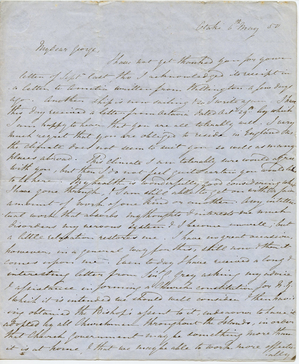 Letter from Octavius Hadfield to his brother George, May 1850