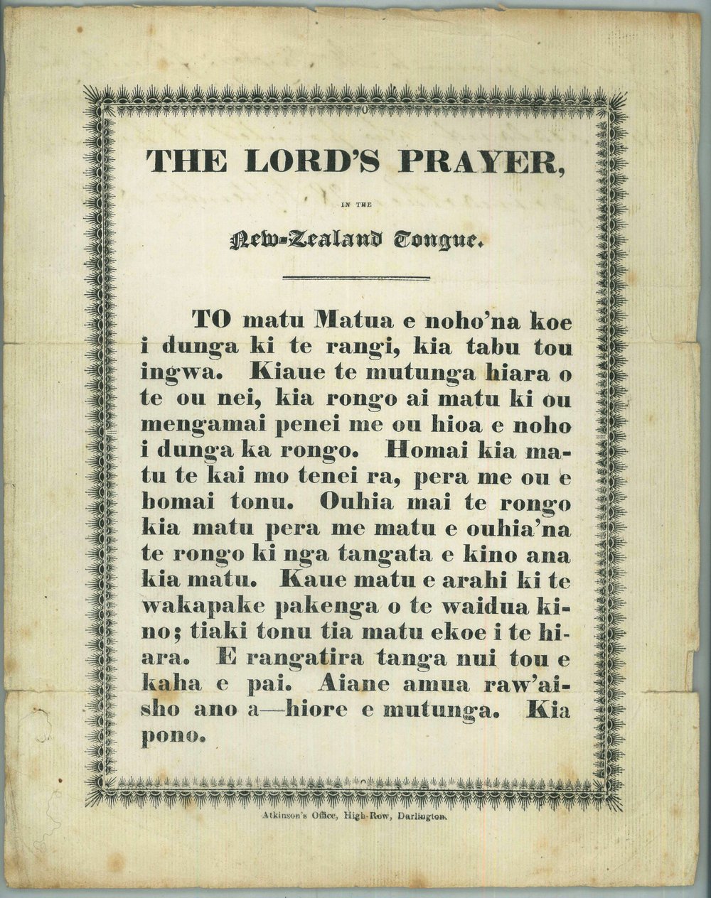 The Lord's Prayer in the New-Zealand Tongue