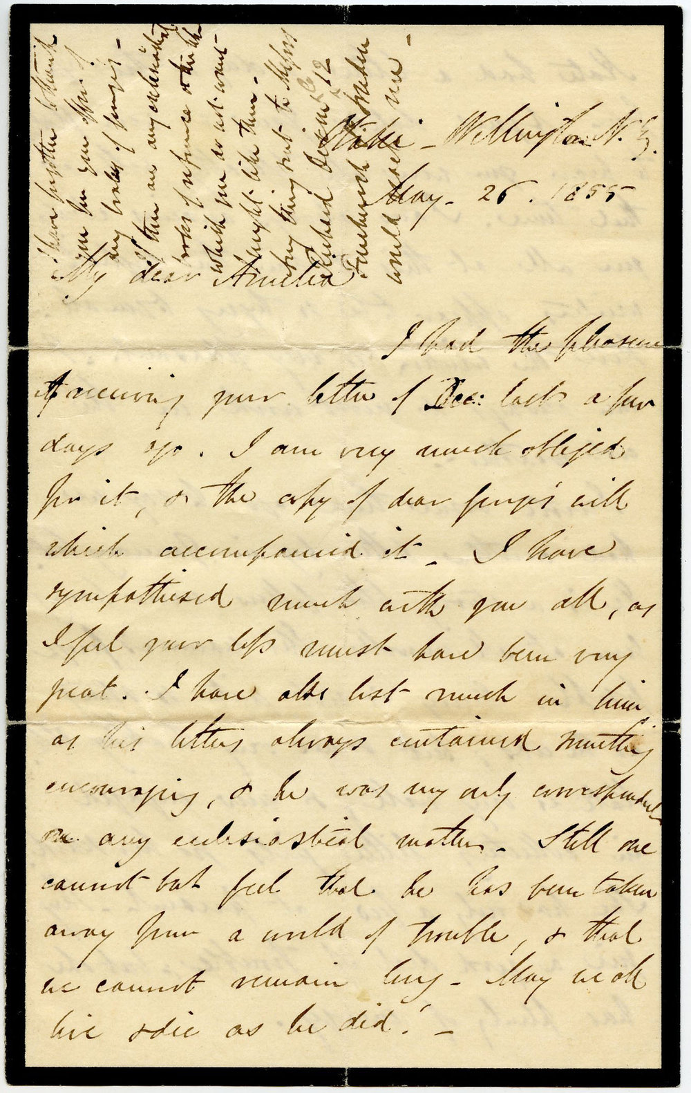 Letter from Octavius Hadfield to his sister Amelia, April 1850