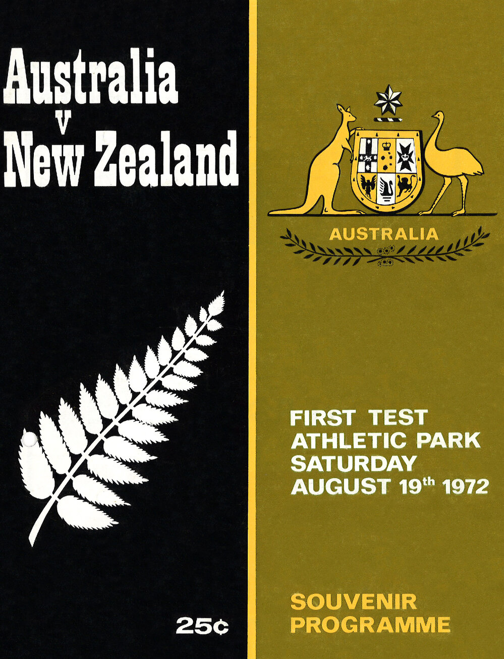 Australia v. New Zealand: Athletic Park, 1968