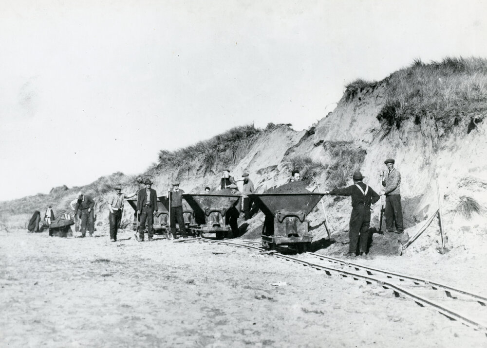 Clearing sand dunes at Lyall Bay
