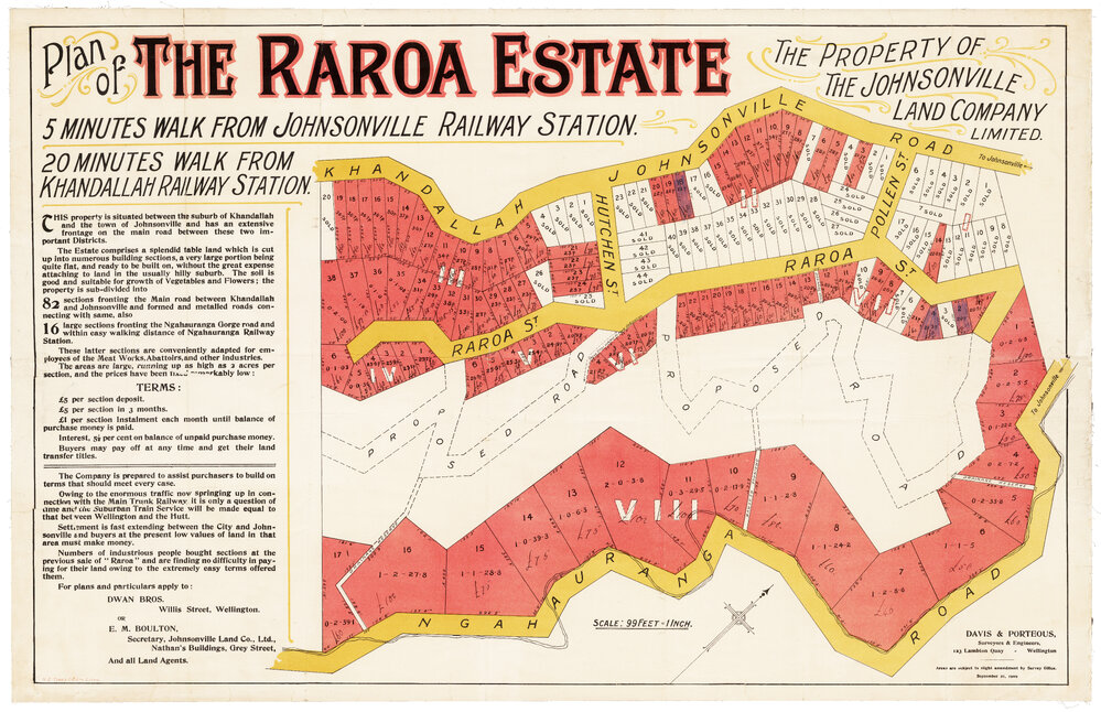 Raroa subdivision plan (1909)