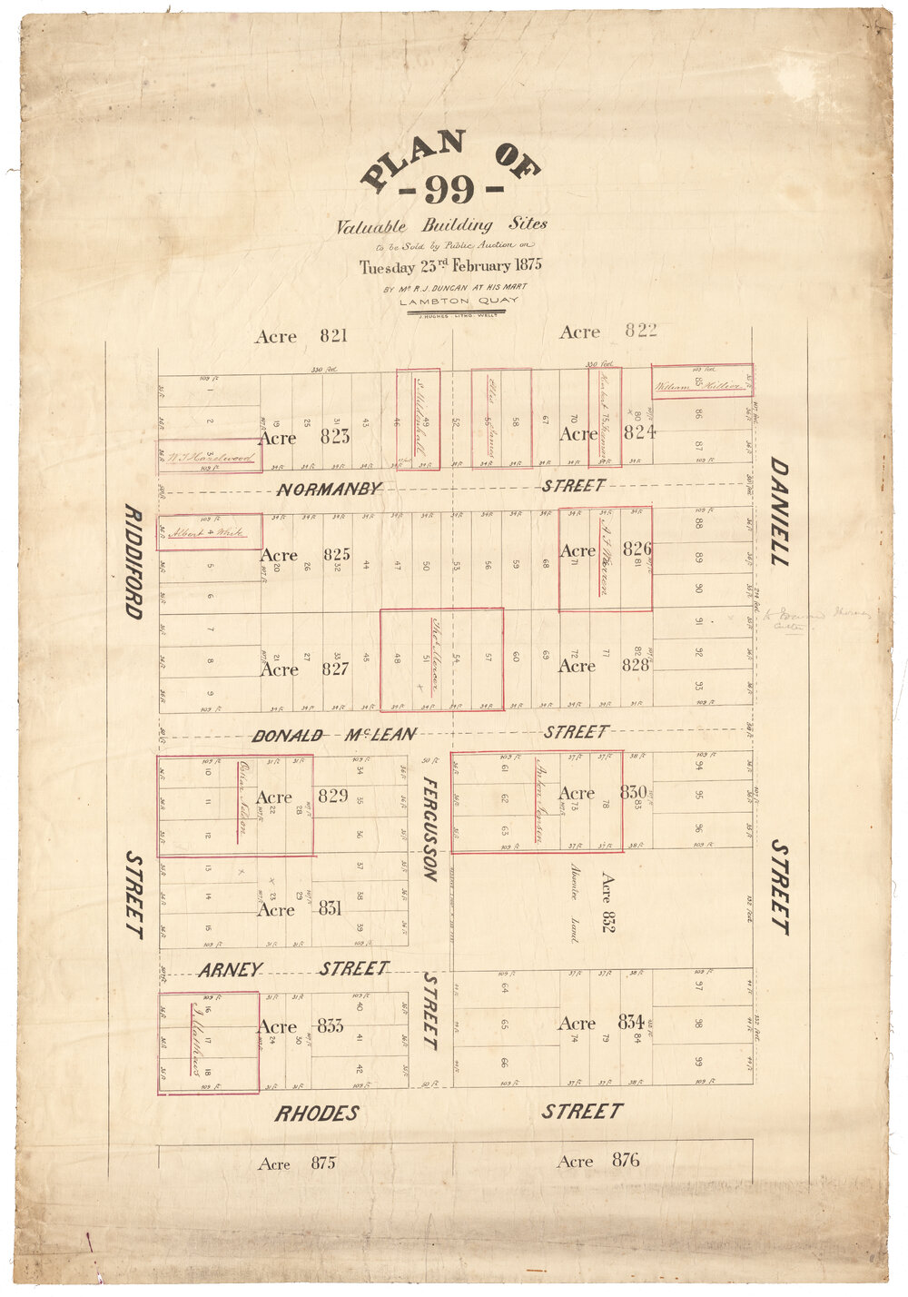 Newtown subdivision plan (1875)