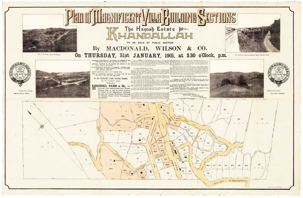 Khandallah Subdivision Plan of the Hannah Estate (1901)