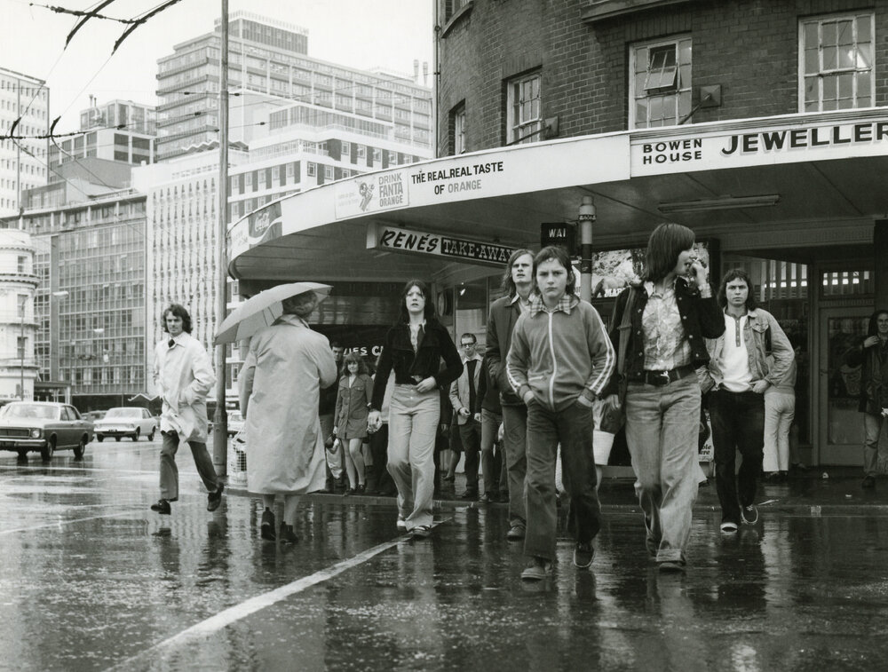 Crossing Bowen Street on Lambton Quay