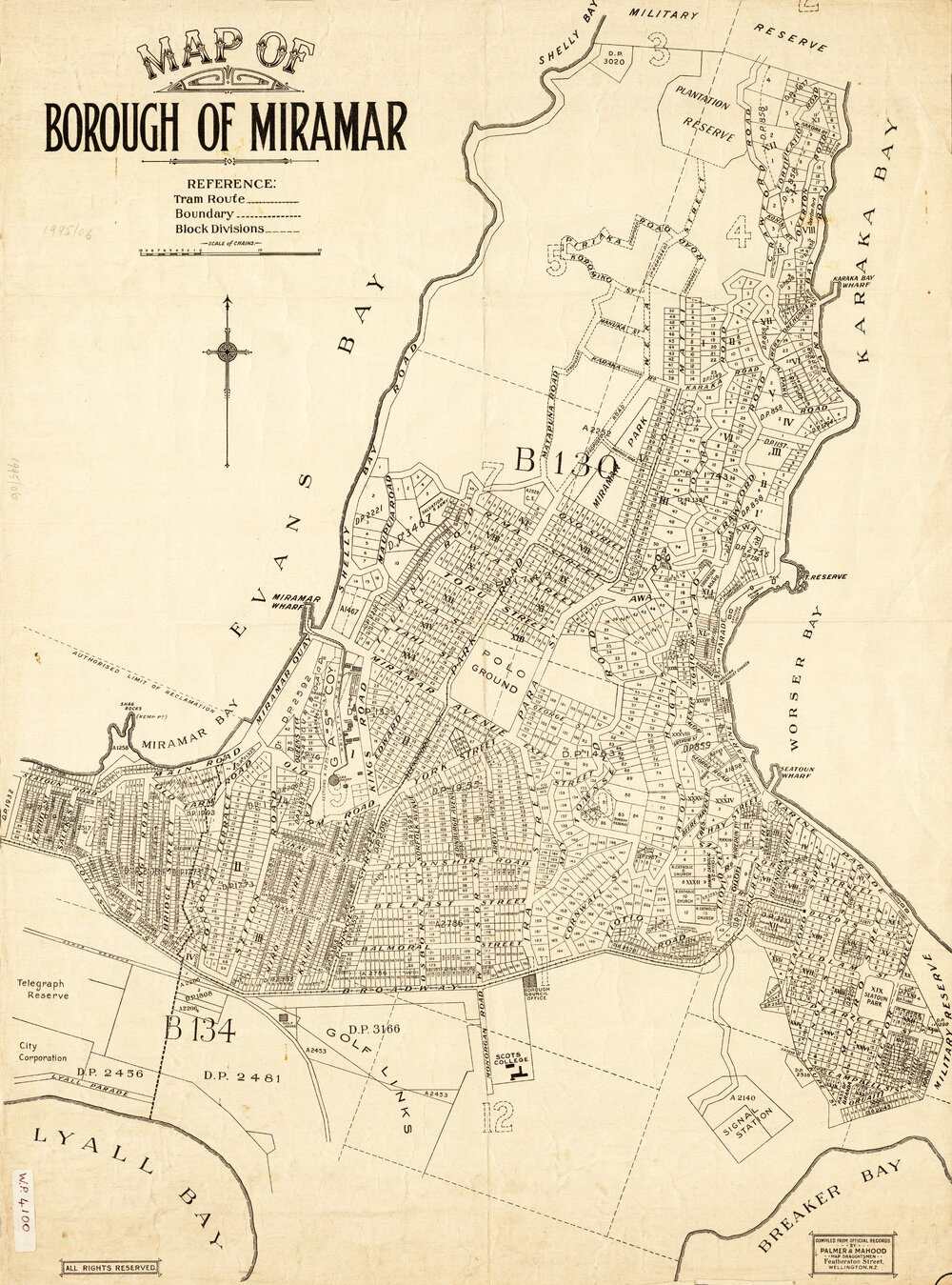 Map of Borough of Miramar (c. 1918)