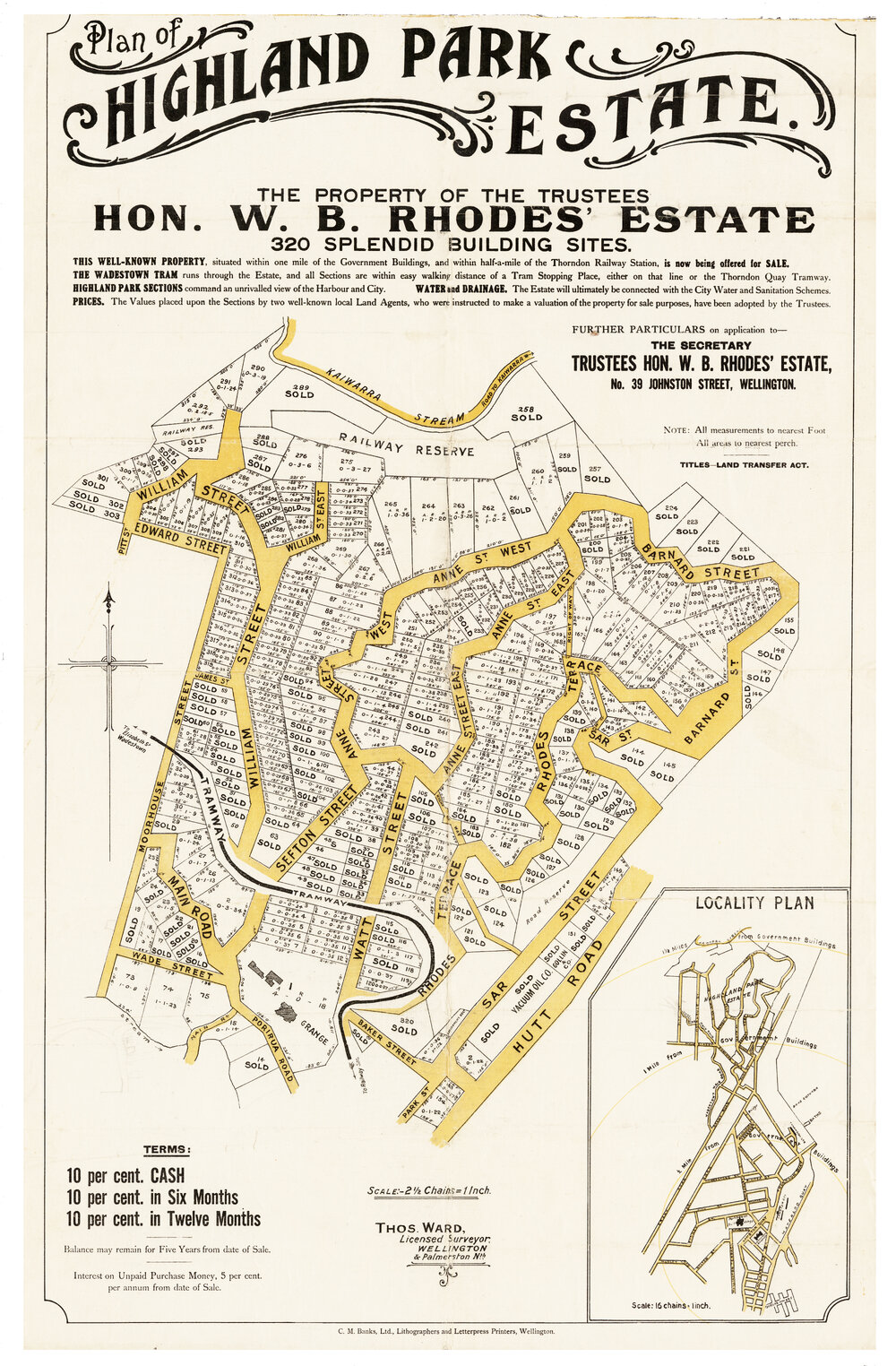 Plan of Highland Park Estate (1912)